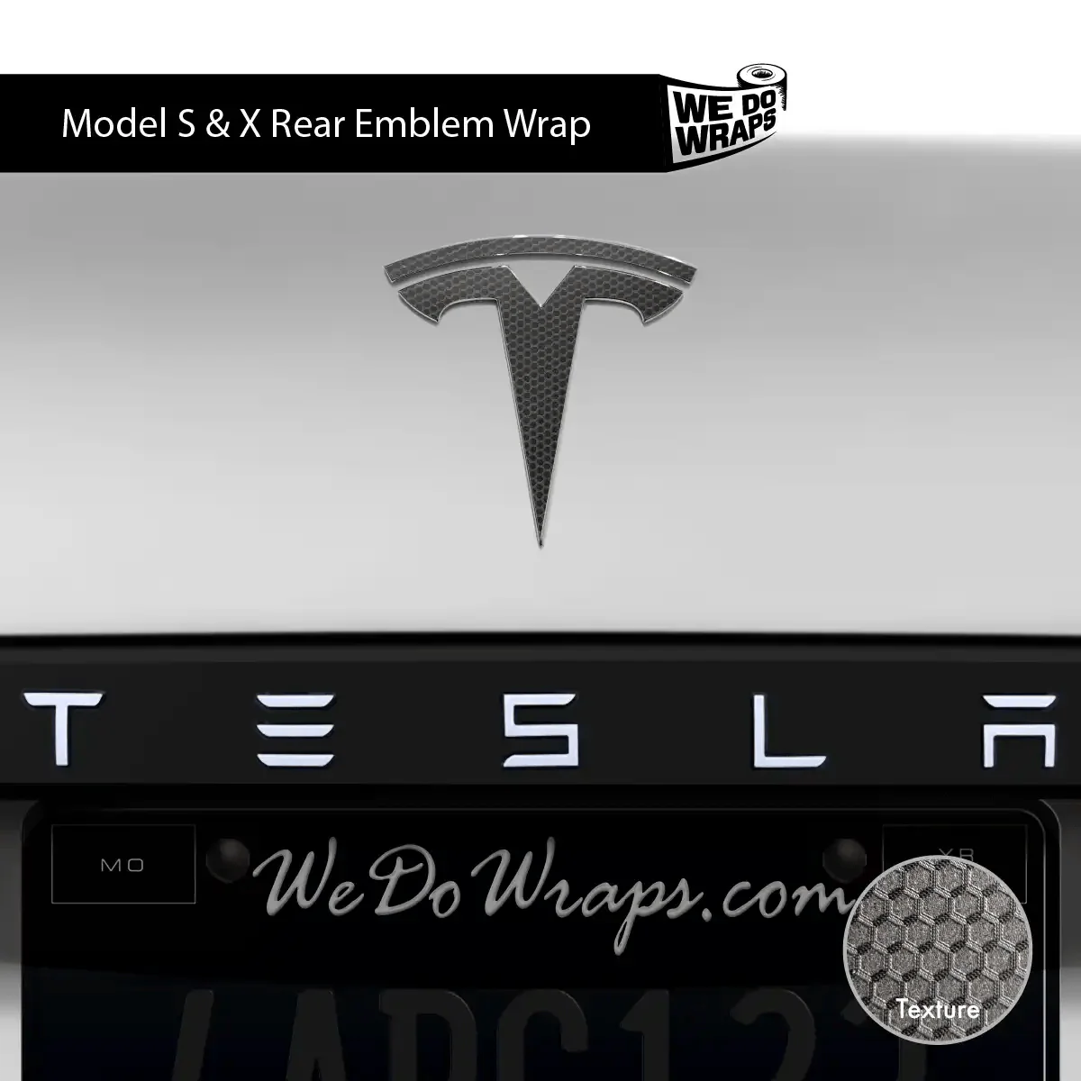 3M Matrix Black Tesla Emblem Decals (Front + Back) | Model S - Image 5