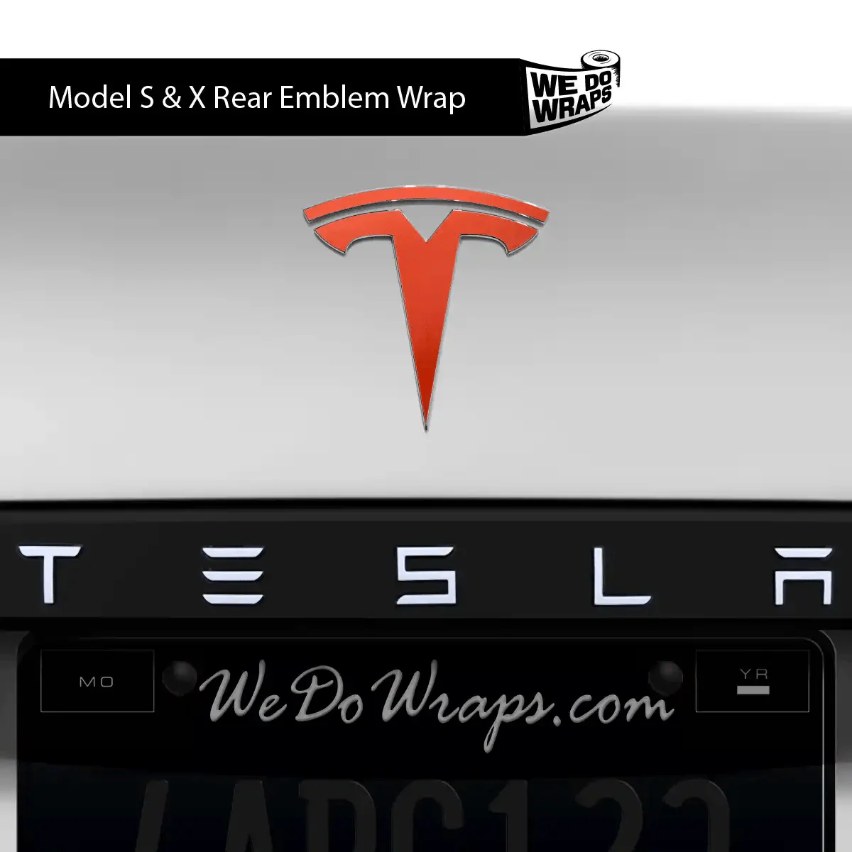 3M Matte Red Tesla Emblem Decals (Front + Back) | Model S - Image 4
