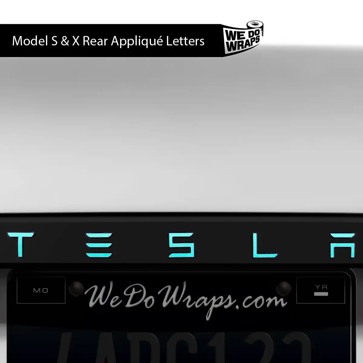 3M Satin Key West Tesla Emblem Decals (Front + Back) | Model X - Image 3