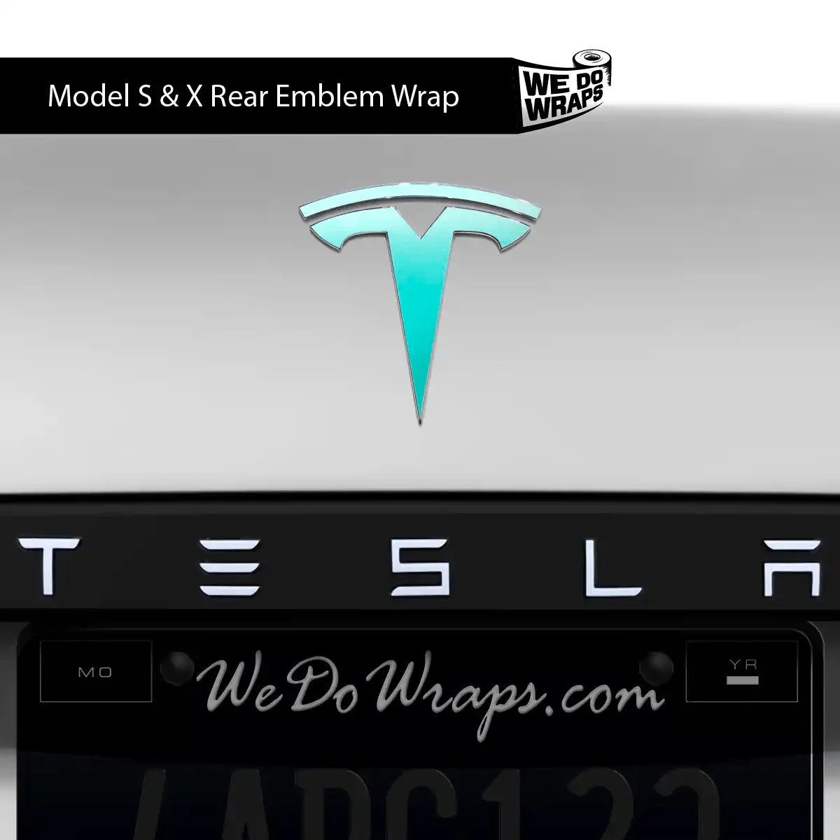3M Satin Key West Tesla Emblem Decals (Front + Back) | Model X - Image 4