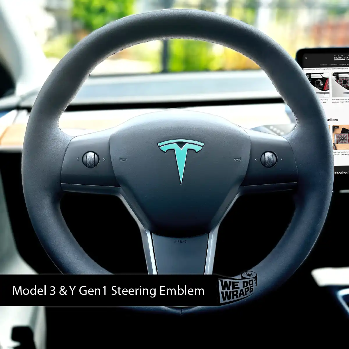 3M Satin Key West Tesla Steering Wheel Wrap | MY 2019-'25 - Image 3
