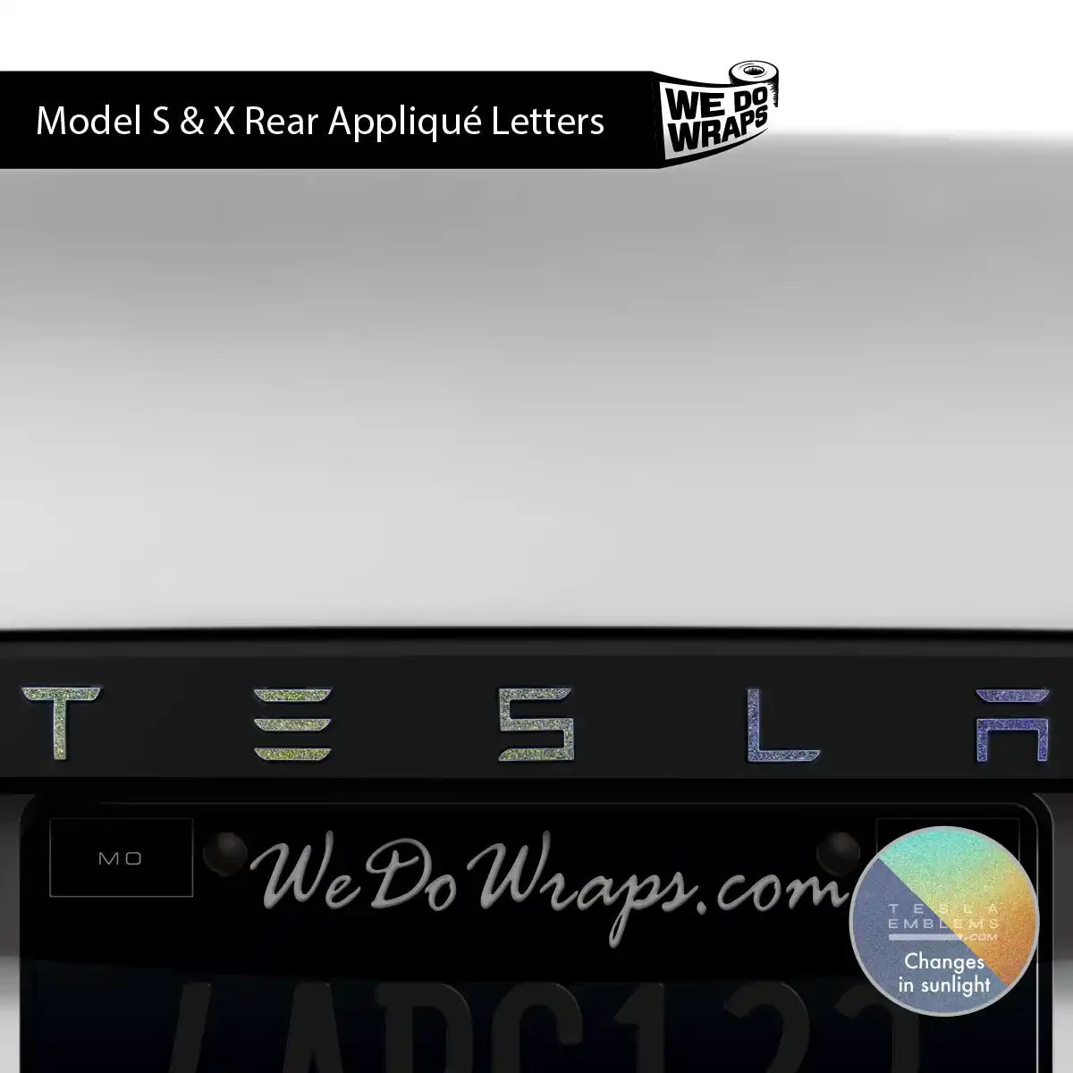 3M Satin Psychedelic Flip Tesla Emblem Decals (Front + Back) | Model S - Image 3