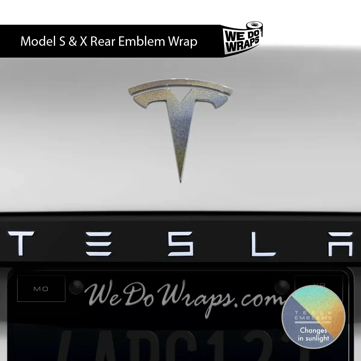 3M Satin Psychedelic Flip Tesla Emblem Decals (Front + Back) | Model S - Image 4