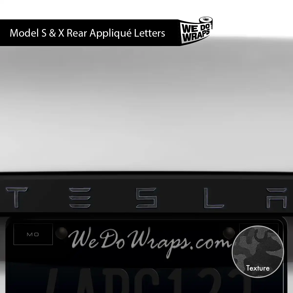 3M Shadow Black Camo Tesla Emblem Decals (Front + Back) | Model S - Image 3