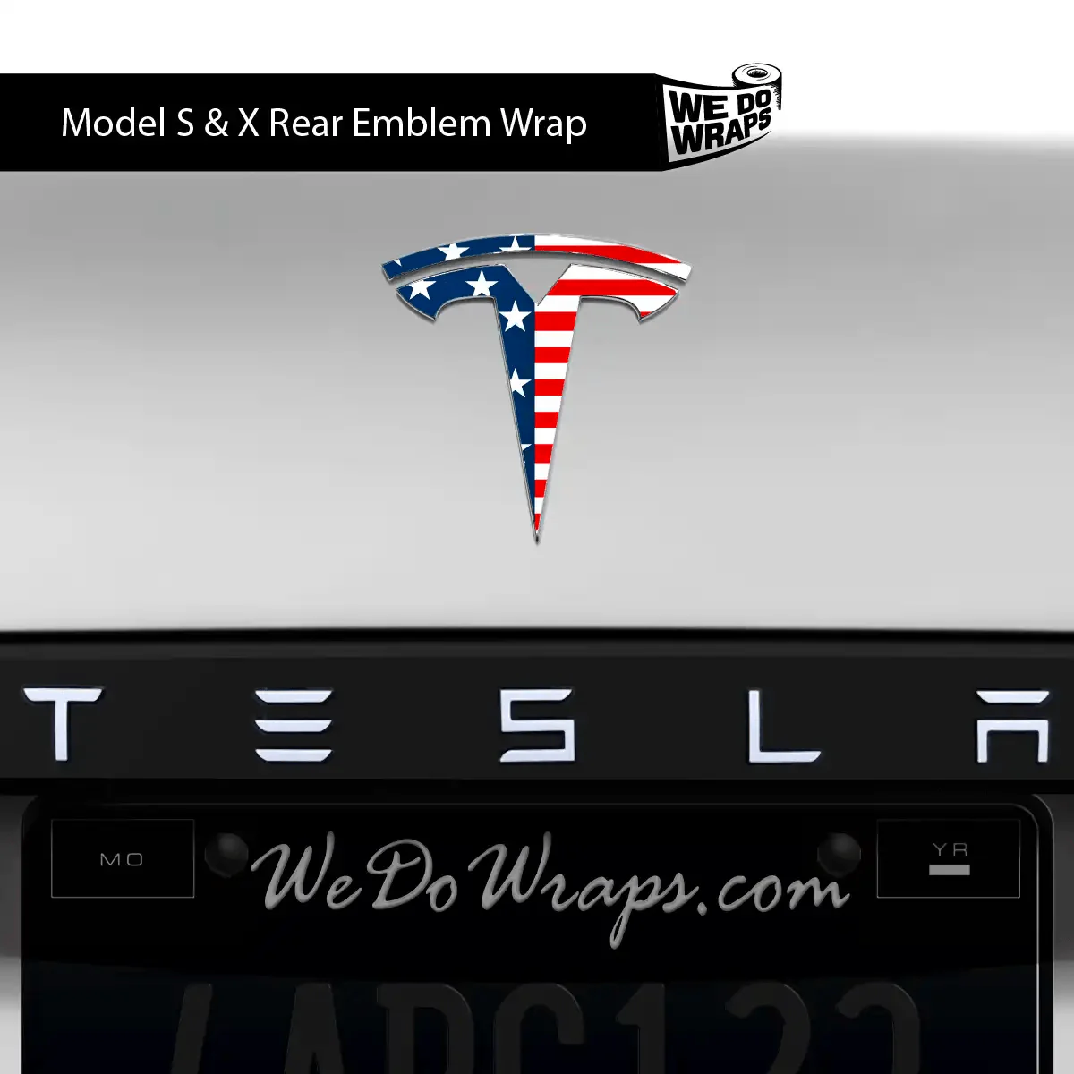 American Flag Tesla Emblem Decals (Front + Back) | Model S - Image 3
