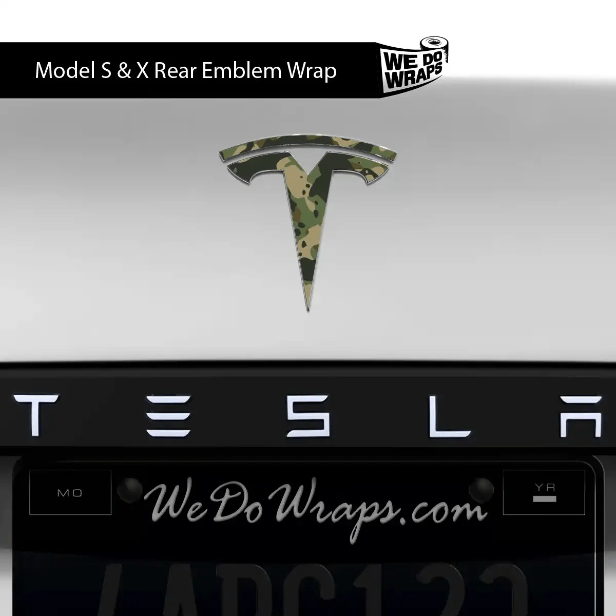 Camo Tesla Emblem Decals (Front + Back) | Model S - Image 4