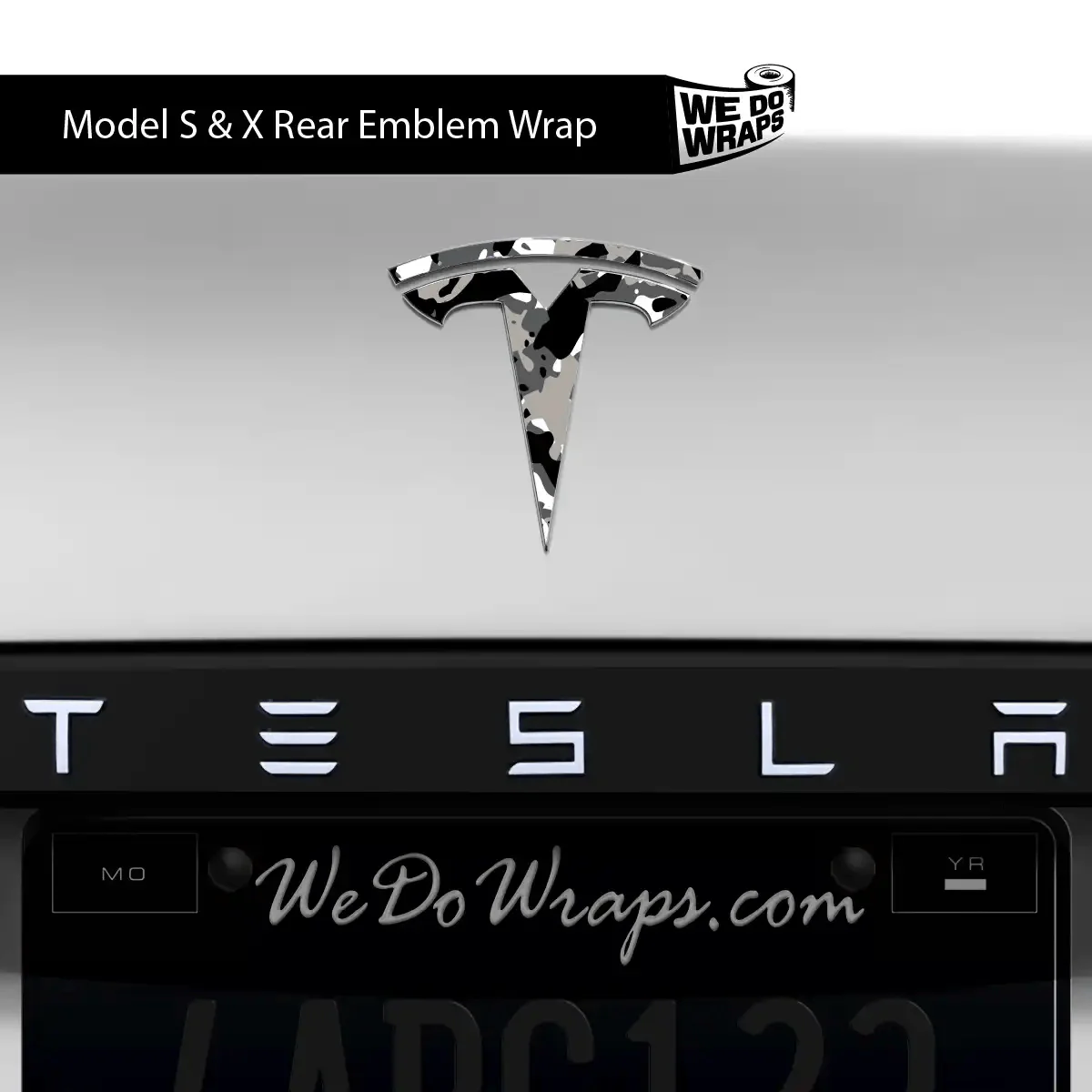 Camo Tesla Emblem Decals (Front + Back) | Model S - Image 5