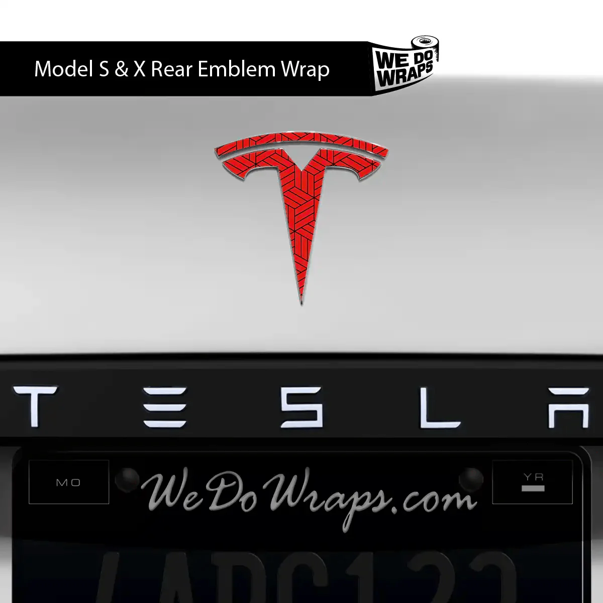 Isometric 3D Pattern Tesla Emblem Decals (Front + Back) | Model S - Image 3