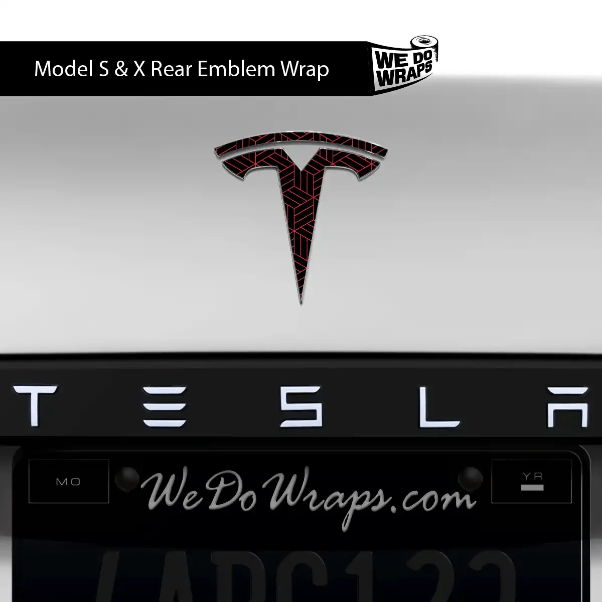 Isometric 3D Pattern Tesla Emblem Decals (Front + Back) | Model S - Image 4