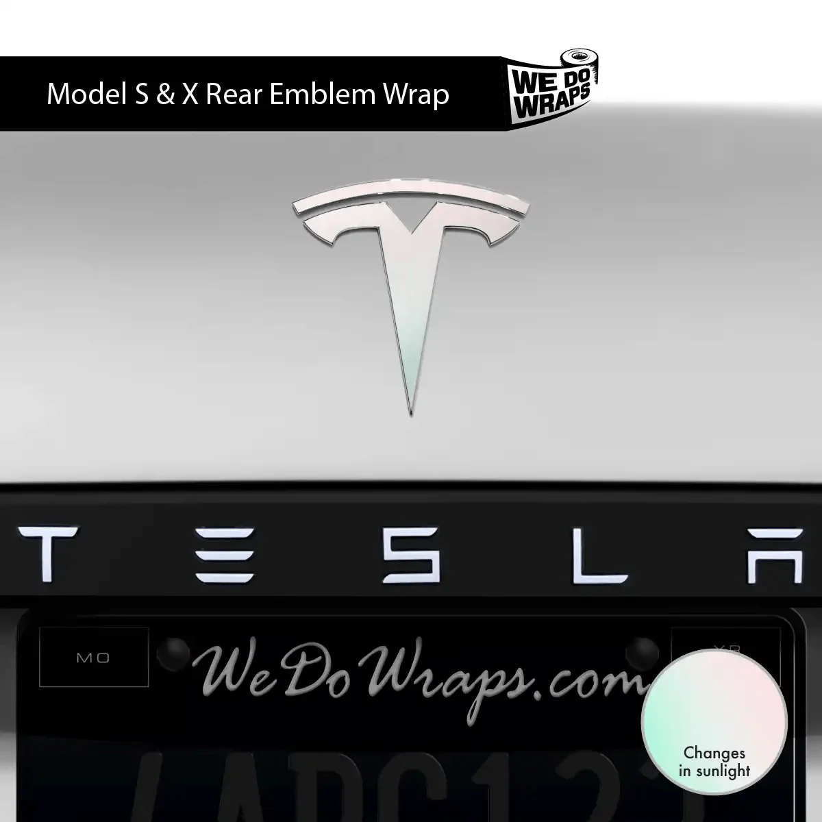 KPMF Matte Aurora Pearl Tesla Emblem Decals (Front + Back) | Model S - Image 4