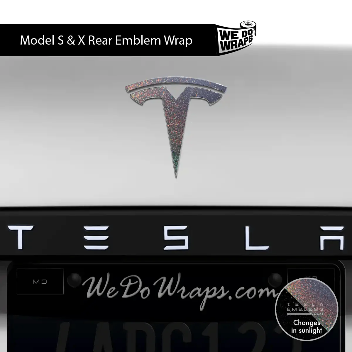 KPMF Morpheus Black Tesla Emblem Decals (Front + Back) | Model S - Image 4