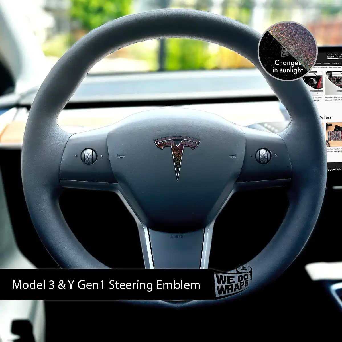 KPMF Morpheus Black Tesla Steering Wheel Wrap | MY 2019-'25 - Image 3