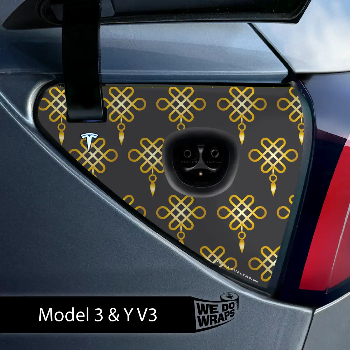 Lucky Knot Tesla Charge Port Wrap | Model Y - Image 3