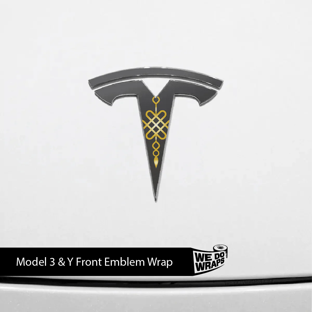 Lucky Knot Tesla Emblem Decals (Front + Back) | Model 3 - Image 3