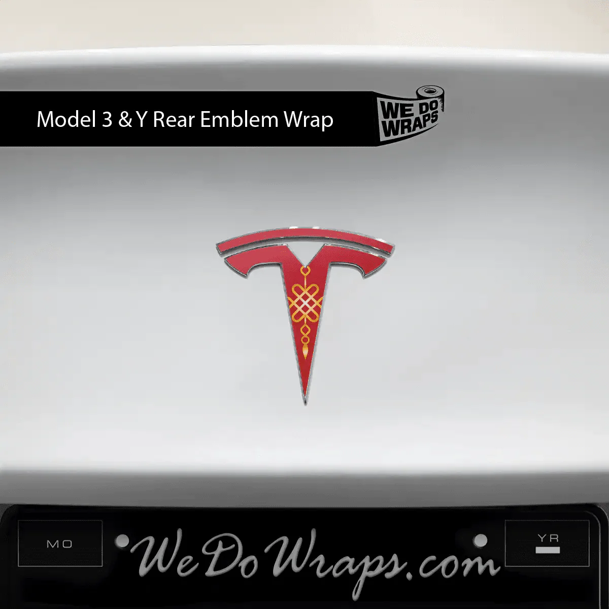 Lucky Knot Tesla Emblem Decals (Front + Back) | Model 3 - Image 4