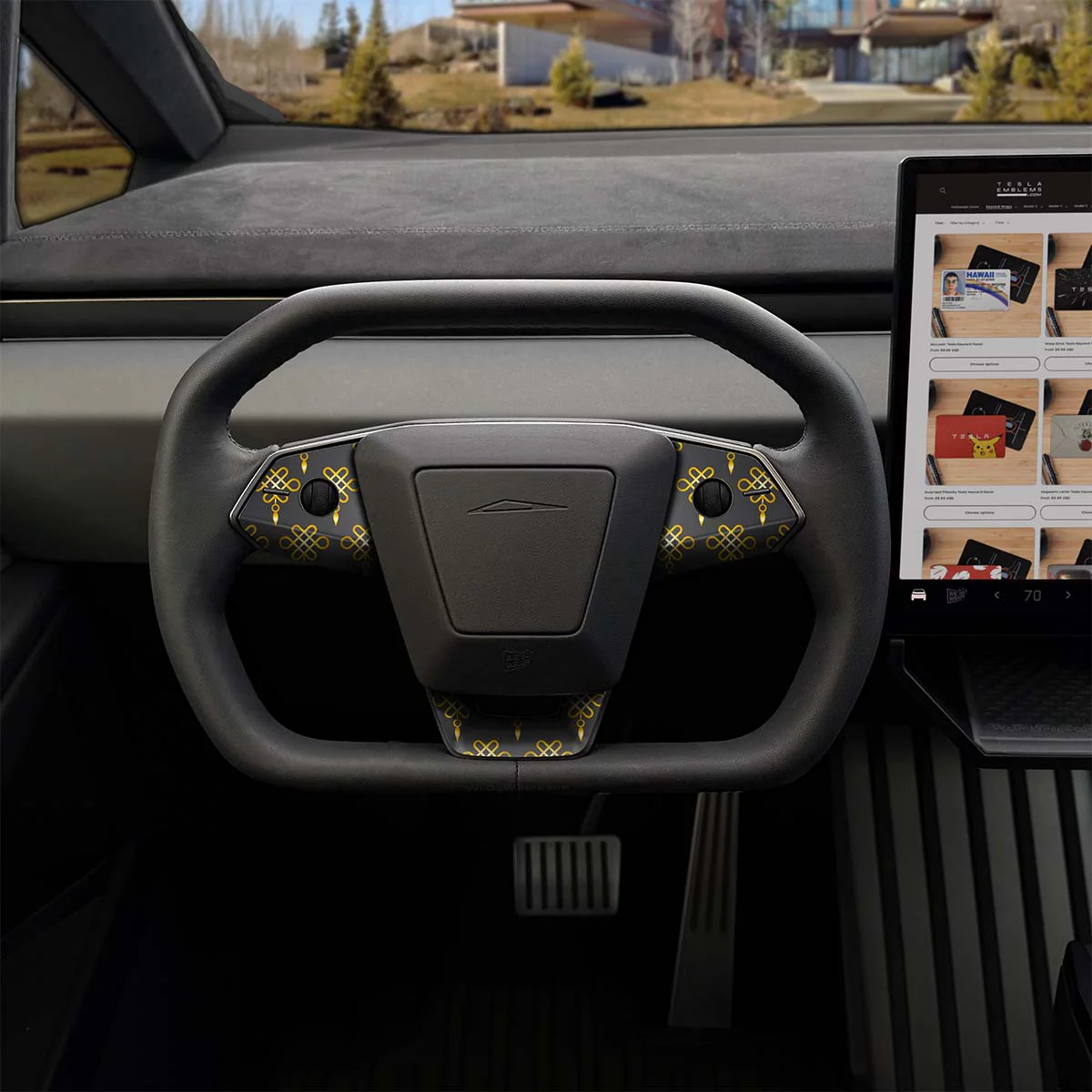 Lucky Knot Tesla Steering Wheel Trim Decal Kit (3pcs) | Cybertruck - Image 3